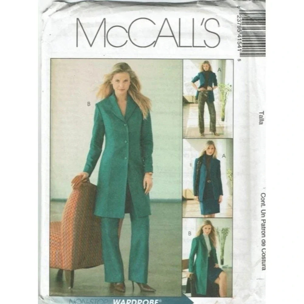 McCalls 4154 Womens Sewing Pattern Size 12-18 Wardrobe Jacket & Pants Set